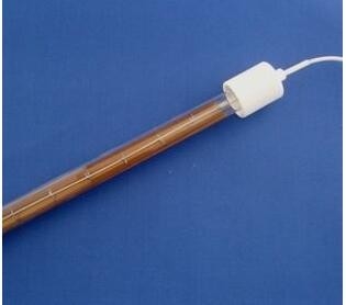 high quality gold plating  heating element twin quartz tubes , half gold coated quartz heating lamp