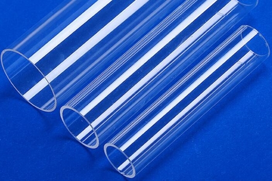 Transparent test quartz tube with flat bottom or round bottom  one side polished good using feature acid resistance