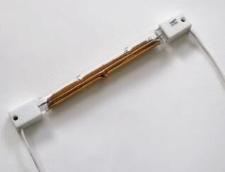 high quality gold plating  heating element twin quartz tubes , half gold coated quartz heating lamp